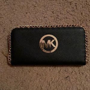 Gold chain Black MK wallet